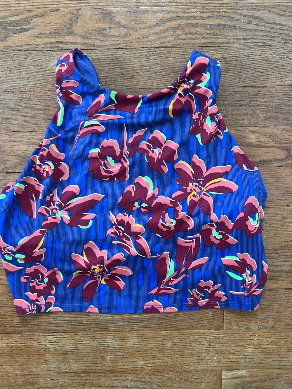 Athleta Printed Conscious Crop High Neck Sports Bra Floral  Sz S